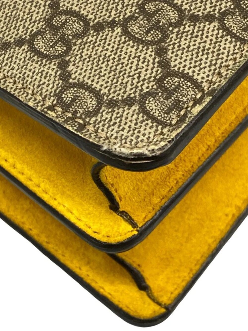 GUCCI Dionysus,GG Plus GG Supreme 400249 Dark Brown Beige Yellow PVC Suede - Picture 6 of 15